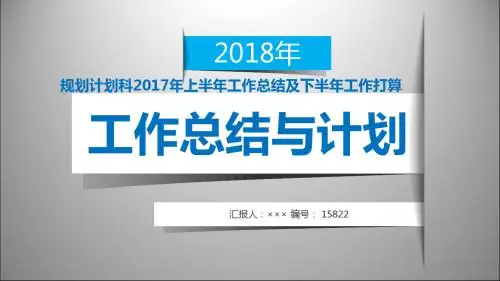 规划计划科2017年上半年工作总结及下半年工作打算模板