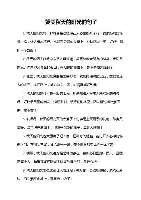 赞美秋天的阳光的句子
