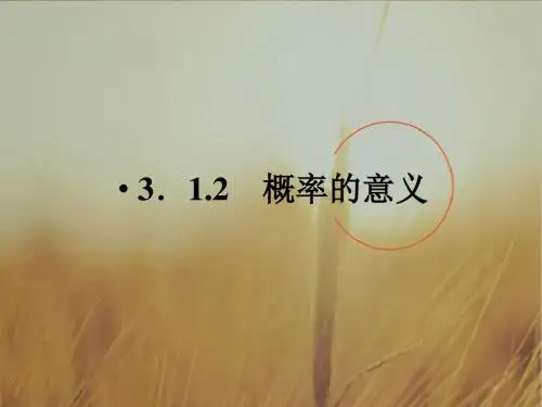 高中数学最新课件-高二数学概率的意义 精品