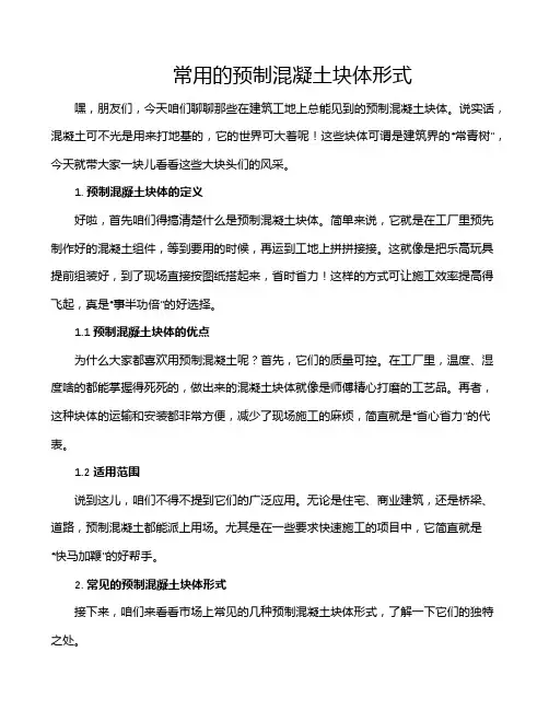 常用的预制混凝土块体形式