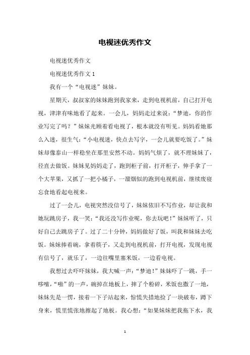电视迷优秀作文
