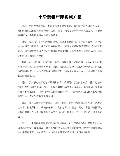 小学禁毒年度实施方案