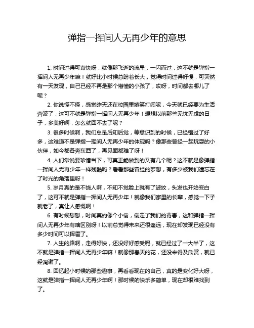 弹指一挥间人无再少年的意思