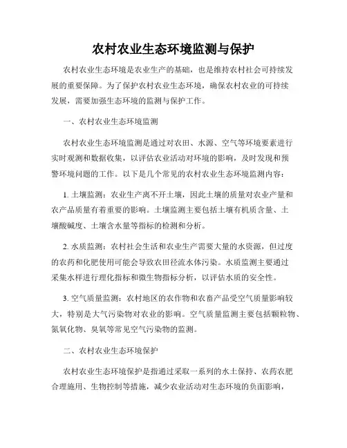 农村农业生态环境监测与保护
