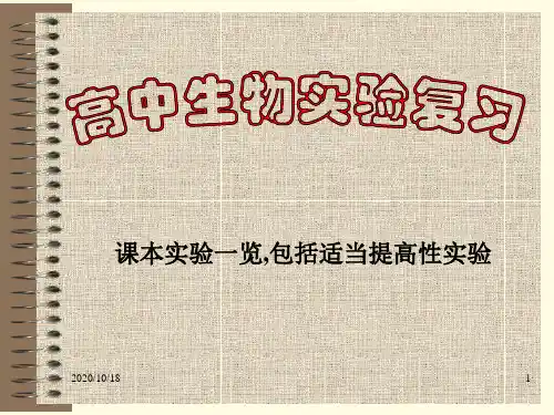 高三生物课本实验专题复习PPT优选课件