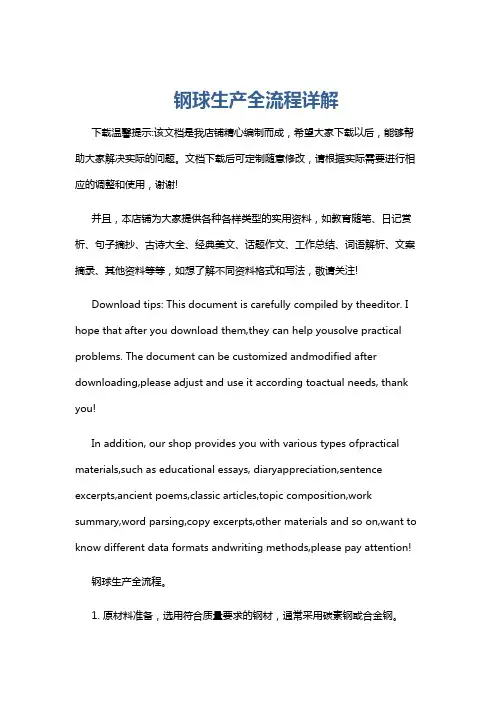 钢球生产全流程详解