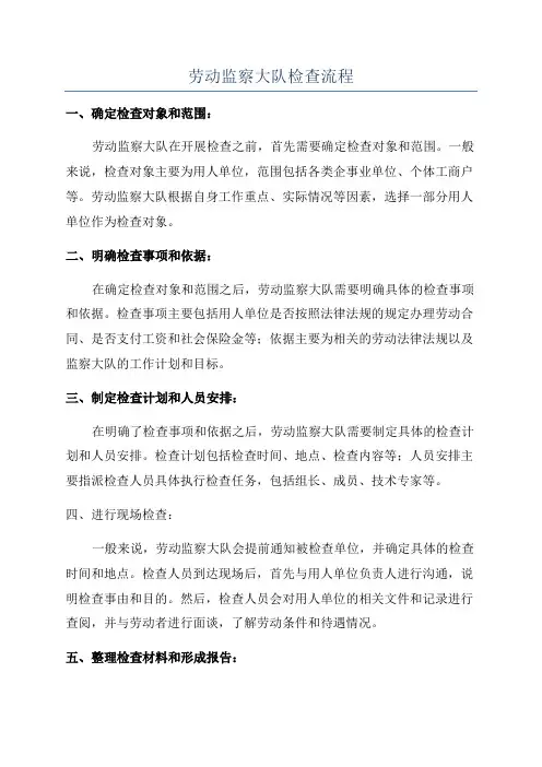 劳动监察大队检查流程