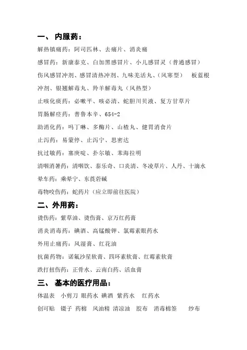 家庭小药箱