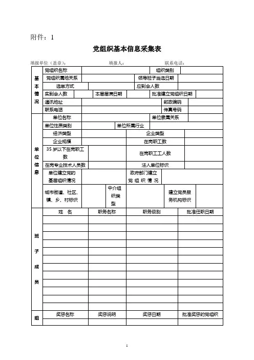 党组织基本信息采集表