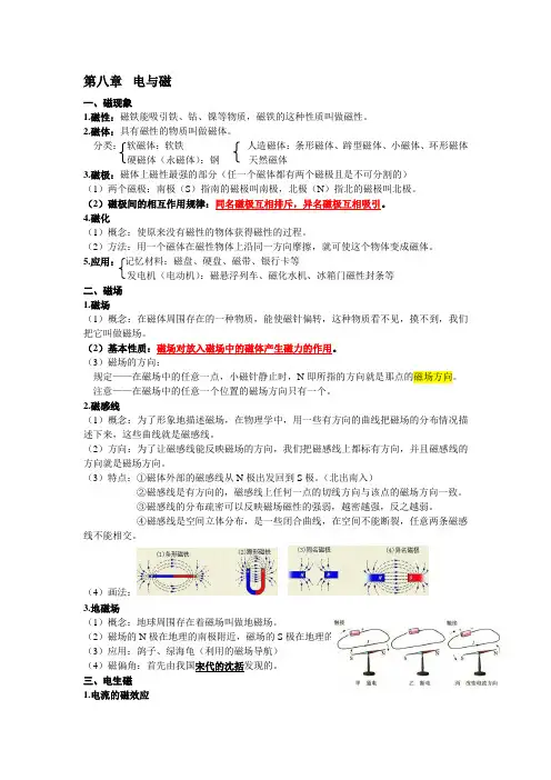 (完整版)物理电与磁知识点总结与典型习题(含答案)