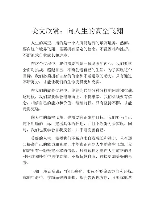 美文欣赏：向人生的高空飞翔