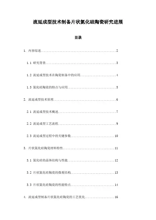 流延成型技术制备片状氮化硅陶瓷研究进展
