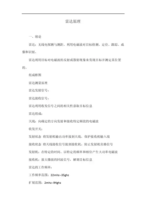 雷达原理——精选推荐