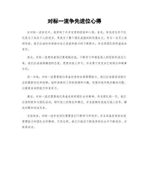 对标一流争先进位心得