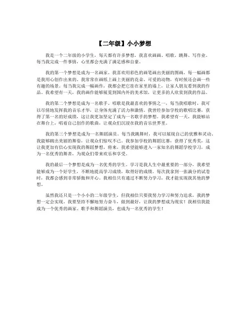 【二年级】小小梦想