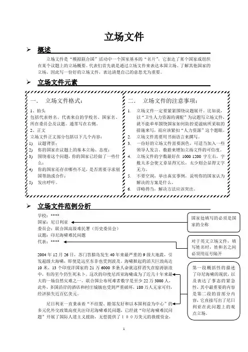 模联立场文件