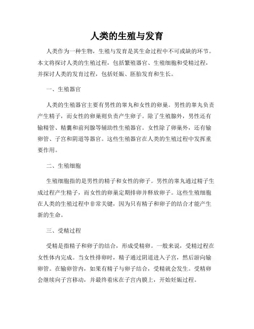 人类的生殖与发育