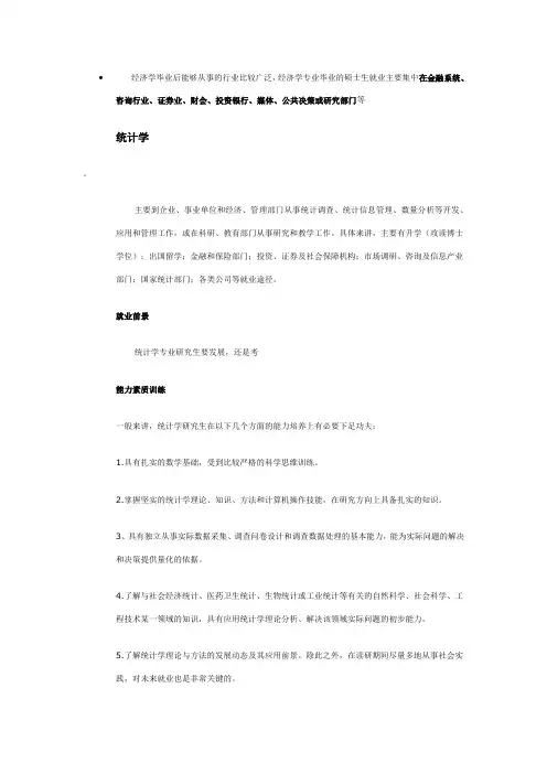 经济学研究生以后的就业怎么样