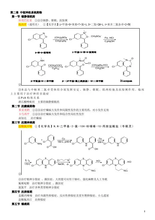 药物化学复习重点(药学类)