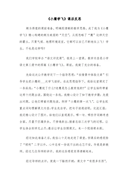 《小鹰学飞》课后反思（2篇）