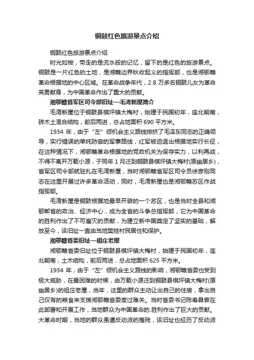 铜鼓红色旅游景点介绍