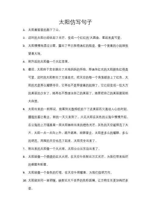 太阳仿写句子