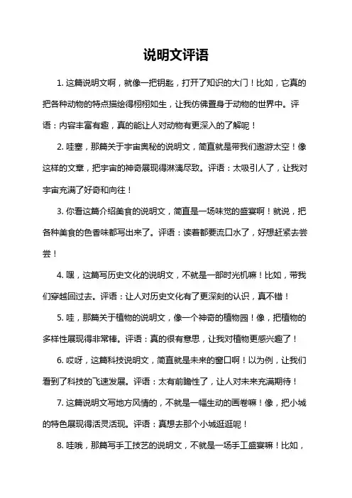 说明文评语
