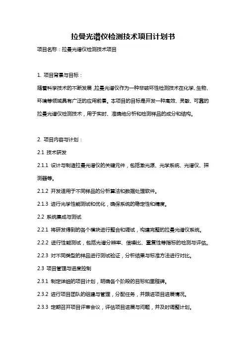 拉曼光谱仪检测技术项目计划书