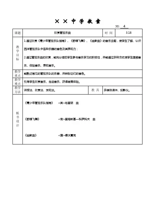 七彩管乐(二)——西洋管弦乐曲的欣赏