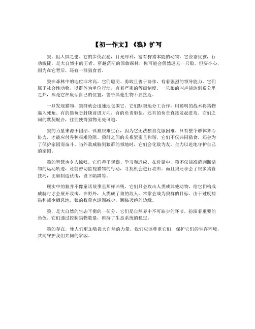 【初一作文】《狼》扩写