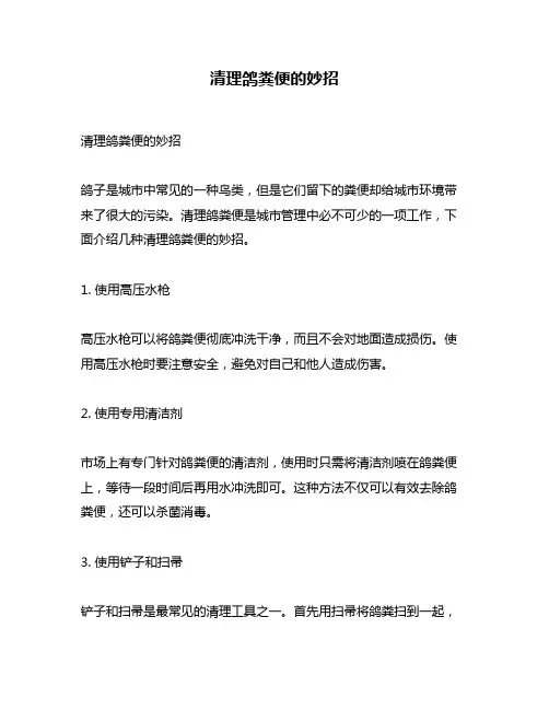 清理鸽粪便的妙招
