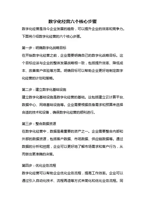 数字化经营六个核心步骤
