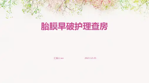 胎膜早破护理查房PPT课件