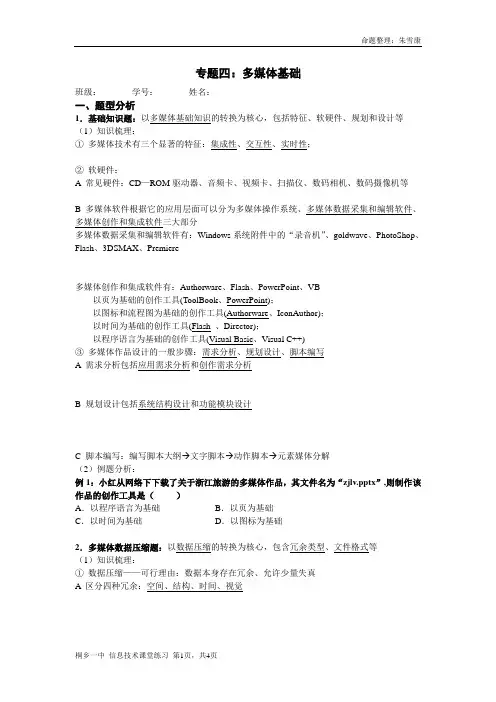 专题四：多媒体基础