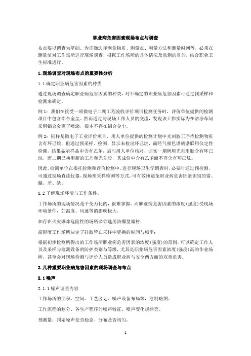 职业病危害因素现场布点与调查