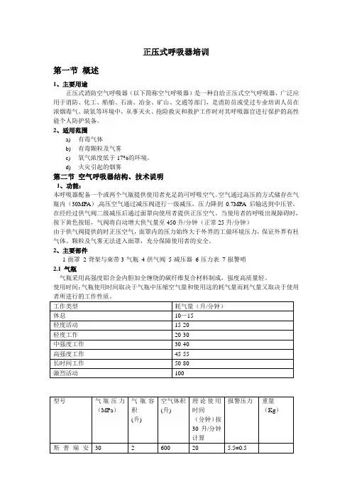 正压式呼吸器培训教材