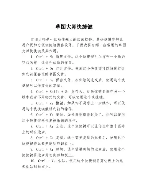 草图大师快捷键1篇