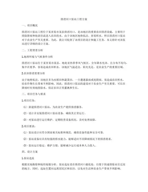 排涝河口泵站工程方案