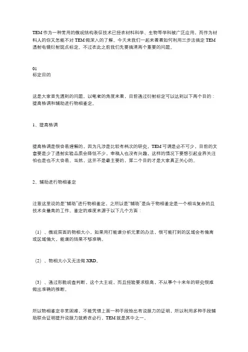 透射电镜TEM衍射斑点标定