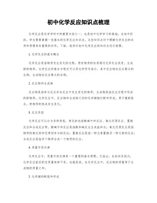 初中化学反应知识点梳理