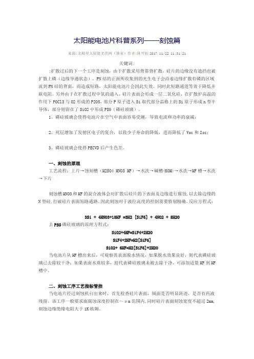 太阳能刻蚀篇