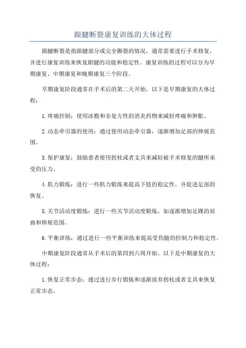 跟腱断裂康复训练的大体过程