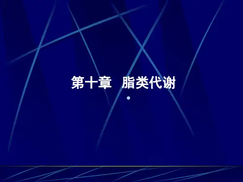 【简明生物教程】课件第十章脂代谢
