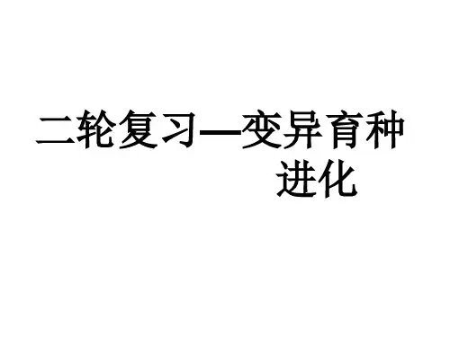 二轮复习--变异和育种进化作业ppt课件