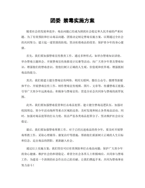 团委 禁毒实施方案