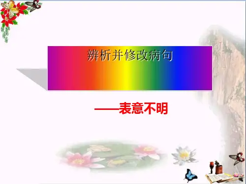 高考复习辨析并修改病句——表意不明ppt1(微课)