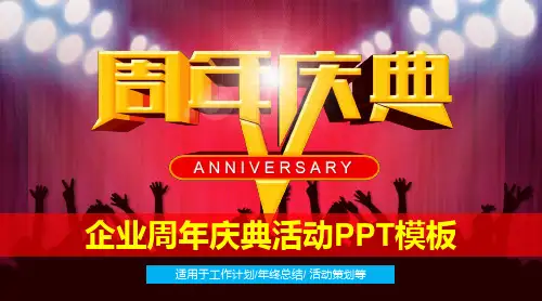 企业周年庆典活动工作计划年终总结活动策划等PPT模版