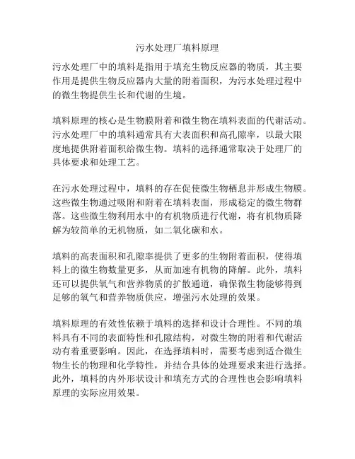 污水处理厂填料原理