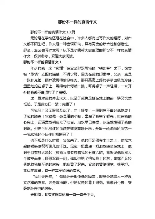 那份不一样的真情作文10篇