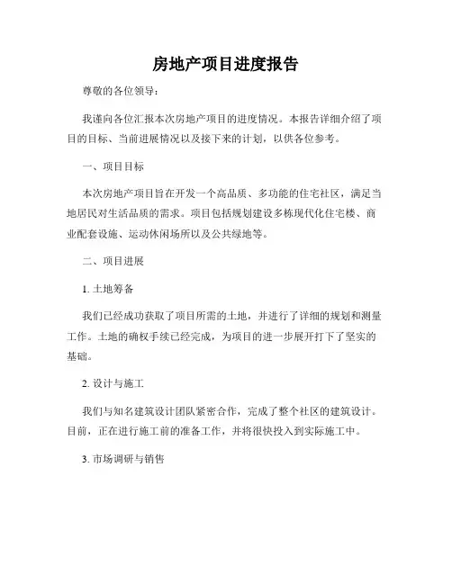 房地产项目进度报告